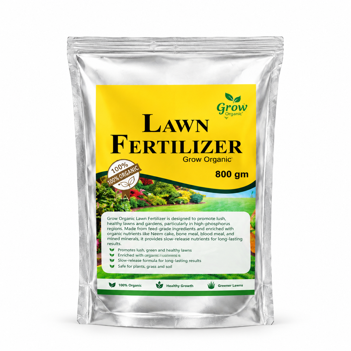 Grow Organic Lawn Fertilizer 800gm – Organic Lawn & Garden Fertilizer